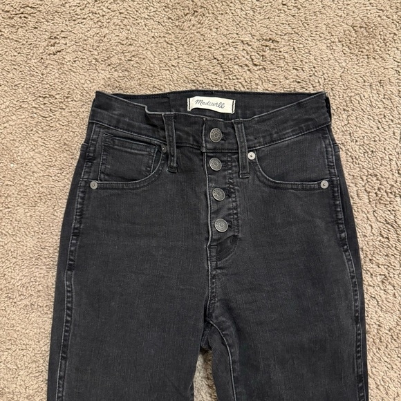 $135 Madewell 10” High Rise Skinny Jeans Black/Gray - Picture 6 of 8